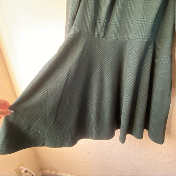 Modcloth State Of Grace Fit Flare Green Plaid Soft Swing Knee Length Dress SZ 1X - Picture 15 of 16